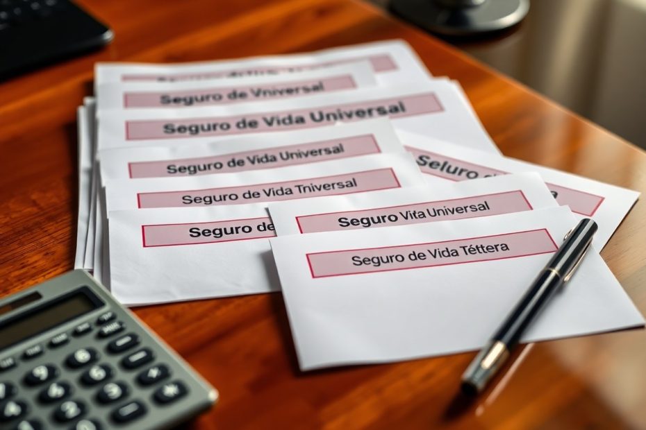 varios documentos de un seguro de vida universal