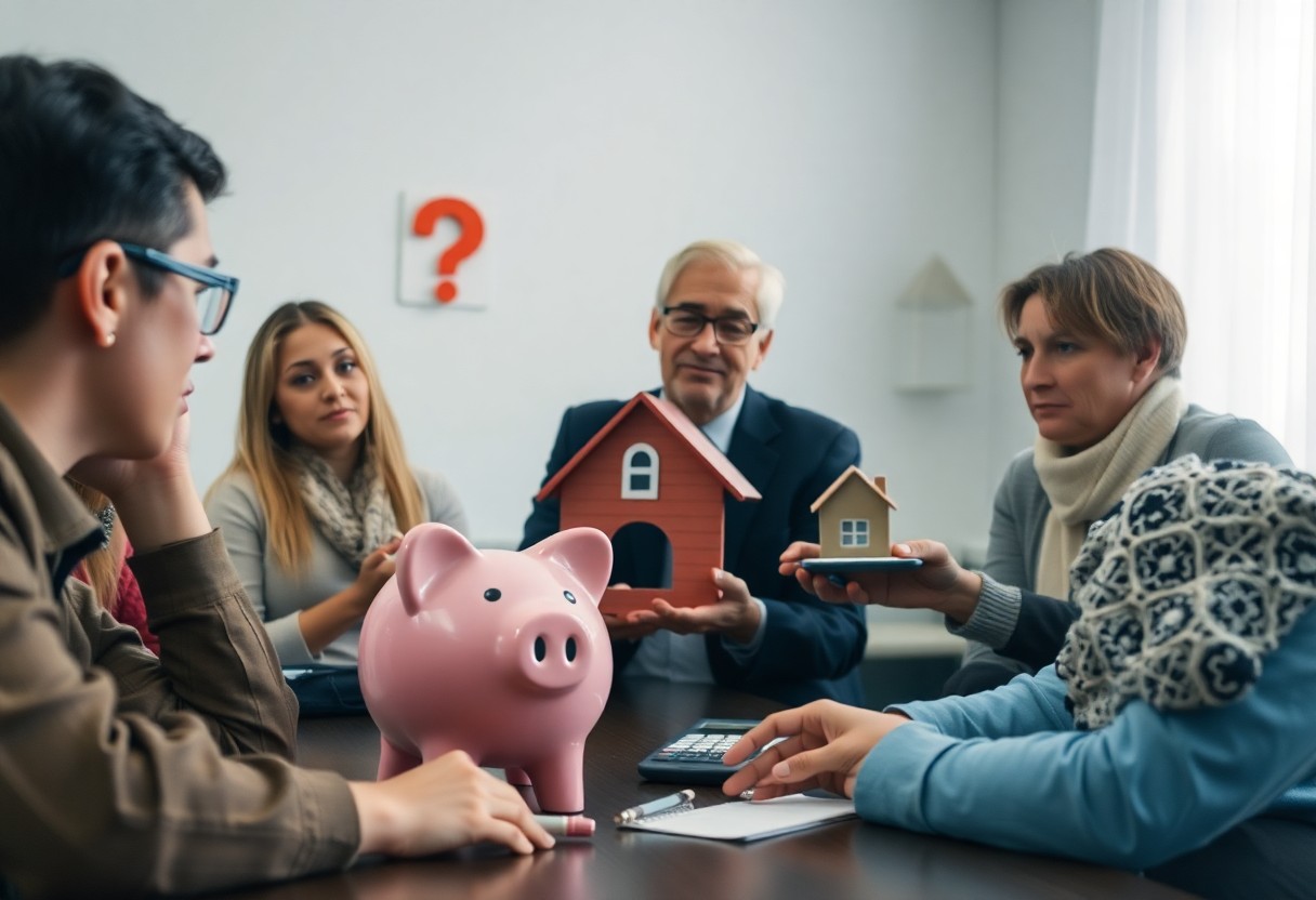 Personas discutiendo el ahorro y vivienda / Los mitos más comunes que sobre las pólizas de seguro