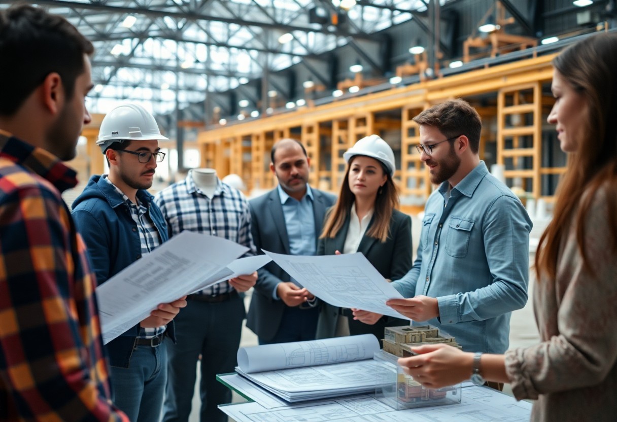 Grupo de personas analizando planos en una construcción / Qué Rol Desempeñan Las Fianzas
