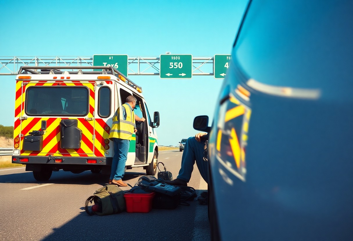 persona auxiliando a auto varado en carretera / seguro de asistencia en carretera 