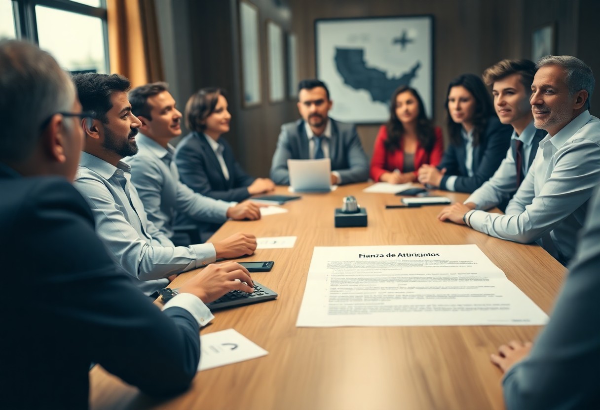 grupo de personas reunidas en oficina / fianza de anticipo