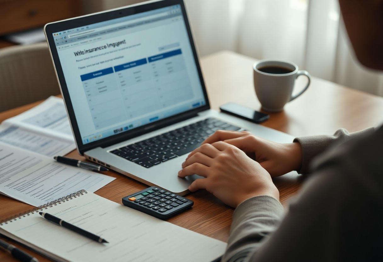 persona comparando seguros en laptop / Seguro Para Auto Mas Económico en Hermosillo