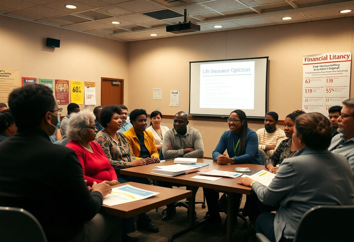 grupo de personas reunidas en sala de juntas / GNP Seguros de vida