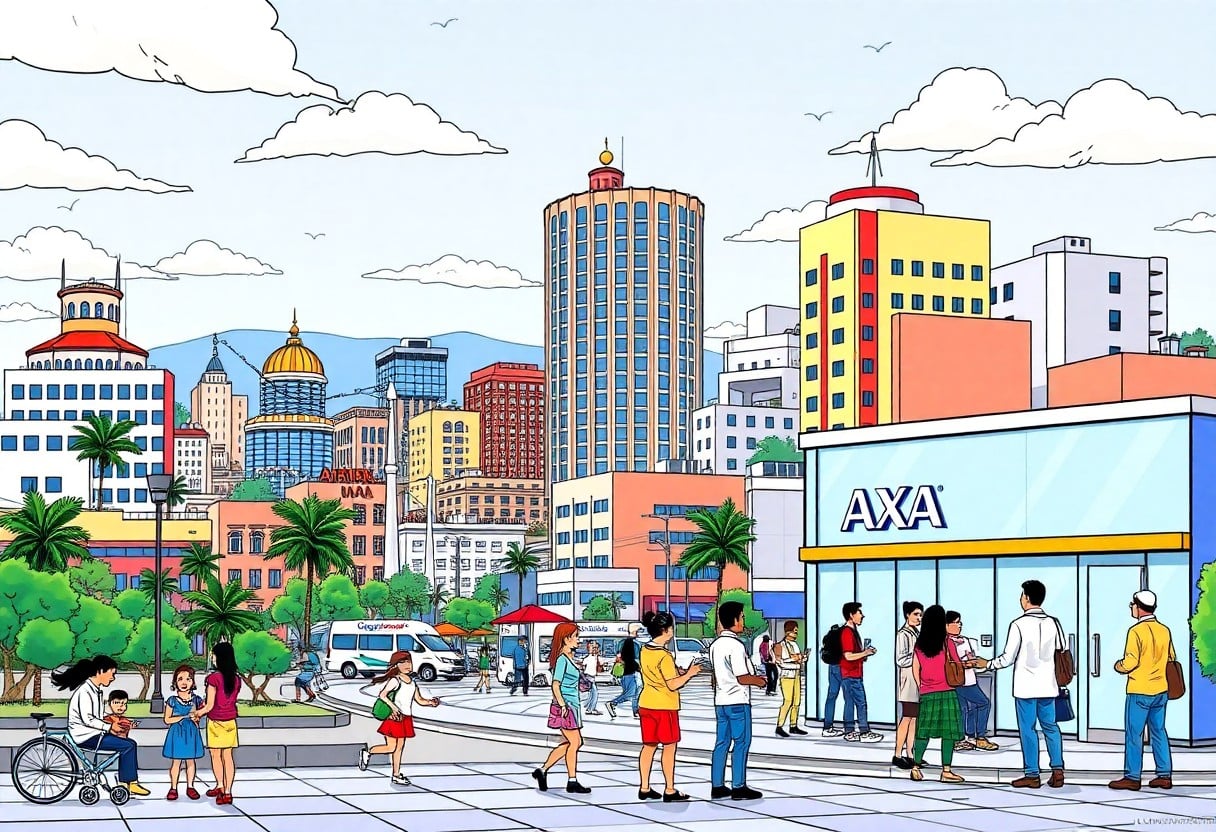personas al aire libre en una plaza / AXA Seguros gastos médicos mayores en hermosillo