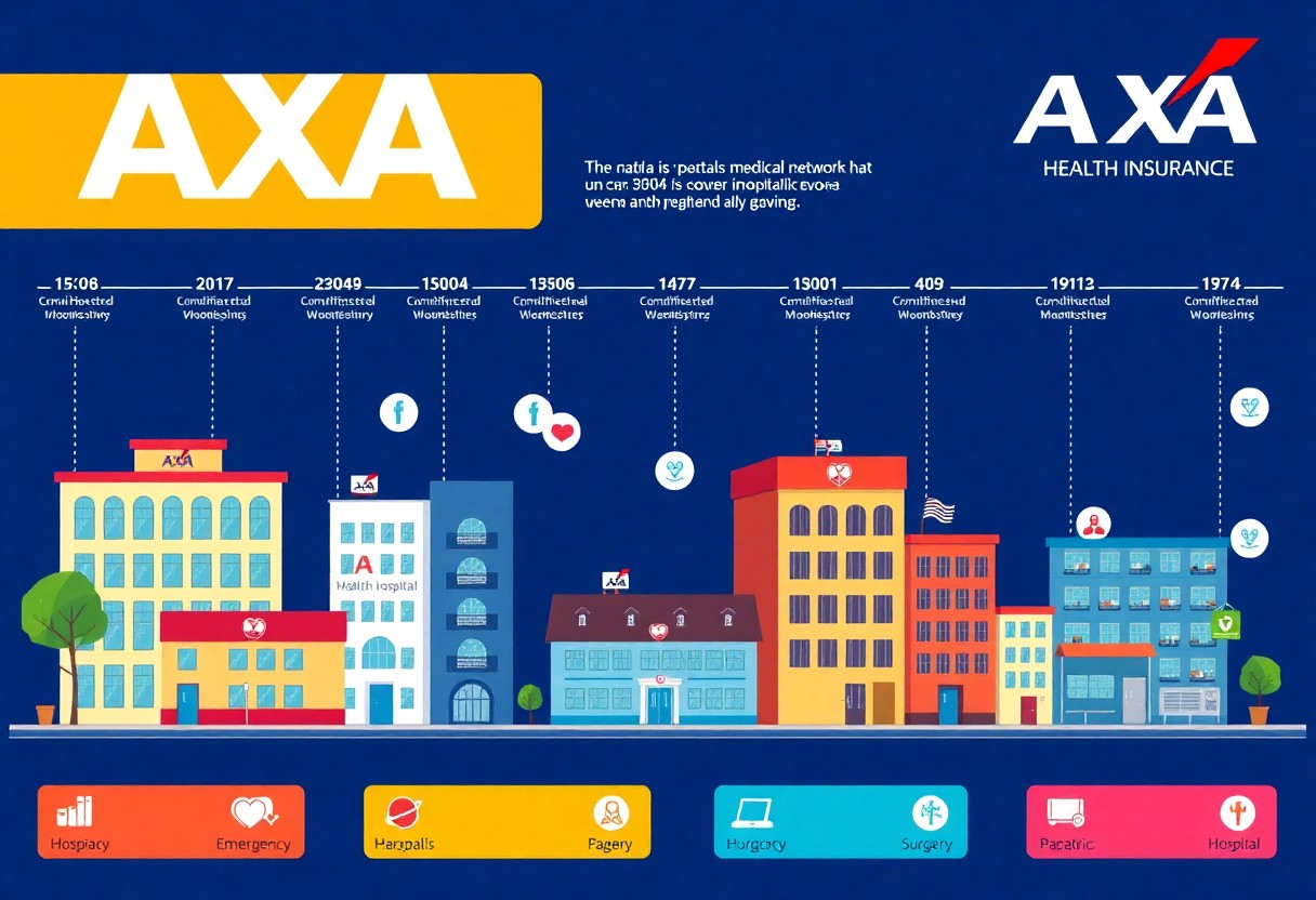 Dibujo de varios hospitales - Hospitales En Red De AXA Seguros