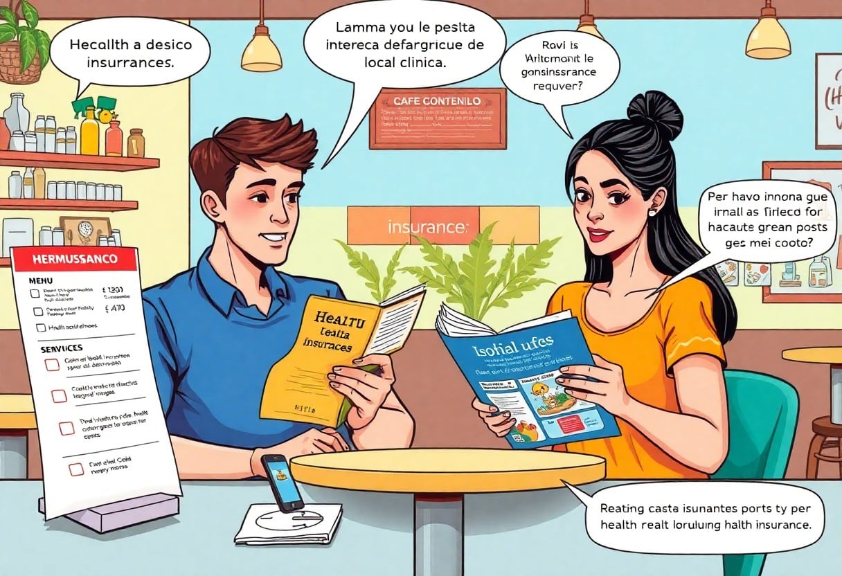 pareja leyendo folletos de salud / por qué contratar seguro de gastos médicos menores en Hermosillo