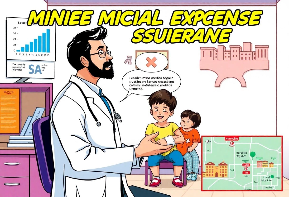 Médico atendiendo a dos niños / contratar un seguro de gastos médicos menores en hermosillo
